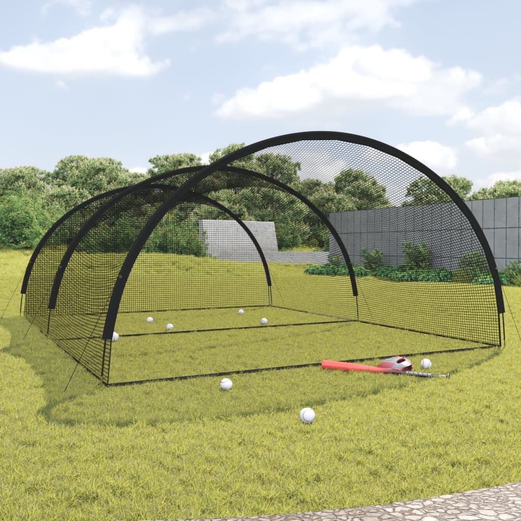 Slagkooi honkbal 600x400x250 cm polyester zwart