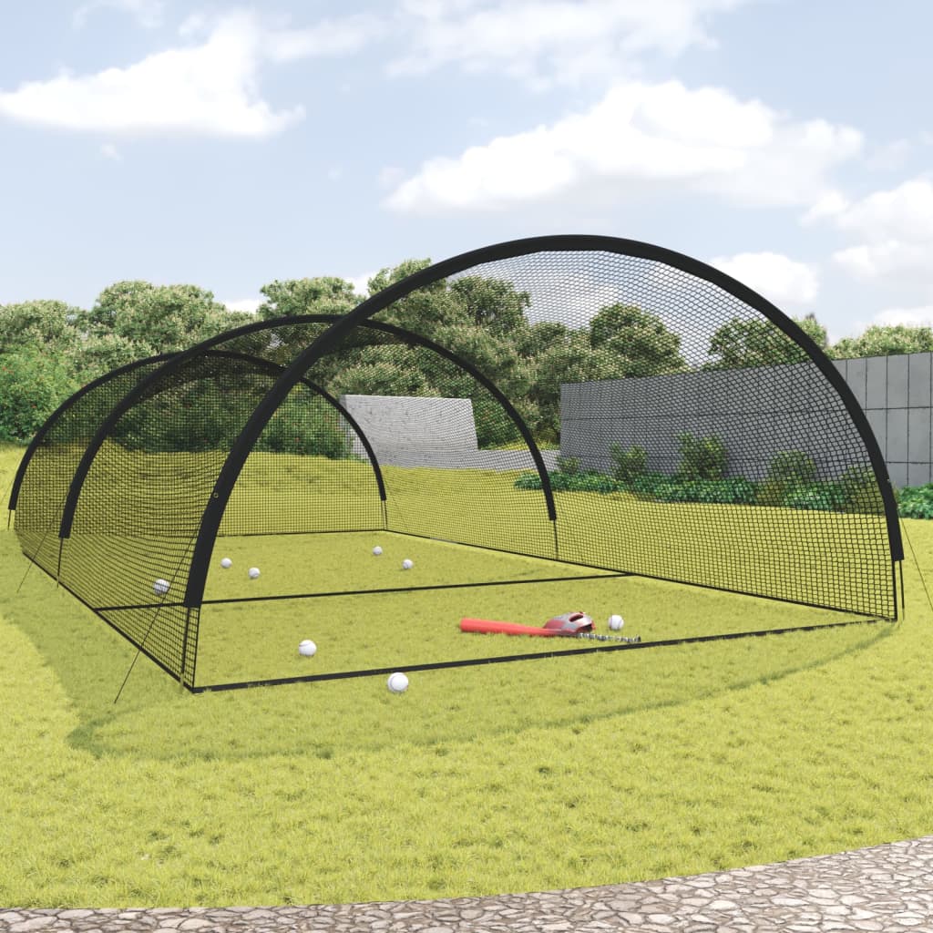 Slagkooi honkbal 900x400x250 cm polyester zwart