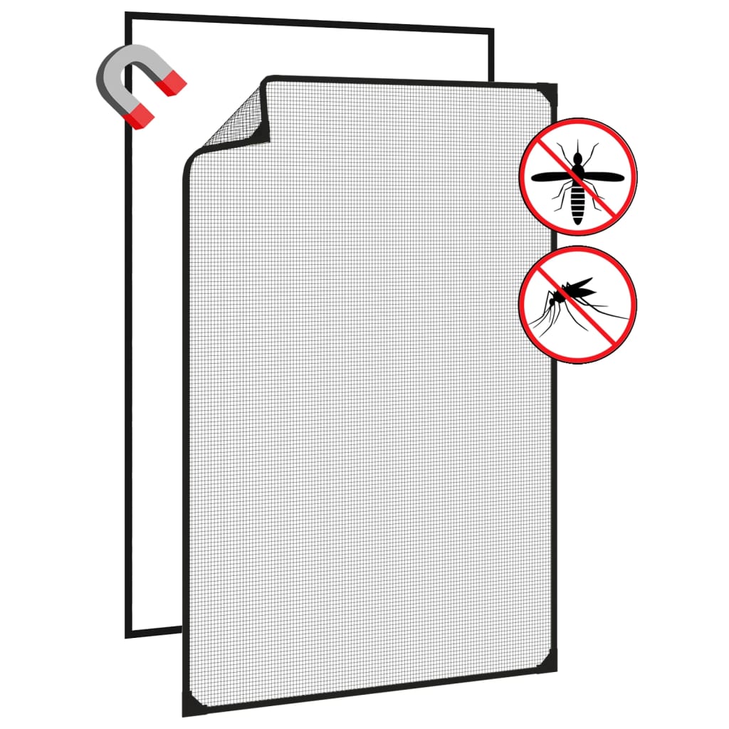 Insectenhor voor ramen magnetisch 80x120 cm antracietkleurig is nu te koop bij PeponiXL, paradijselijk wonen!