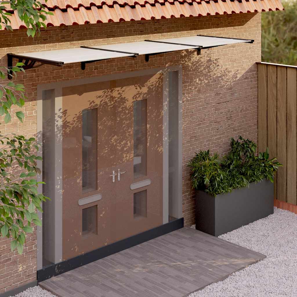 Deurluifel 297,5x90 cm polycarbonaat zwart en transparant is nu te koop bij PeponiXL, paradijselijk wonen!
