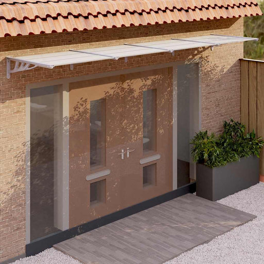 Deurluifel 396x90 cm polycarbonaat grijs en transparant is nu te koop bij PeponiXL, paradijselijk wonen!