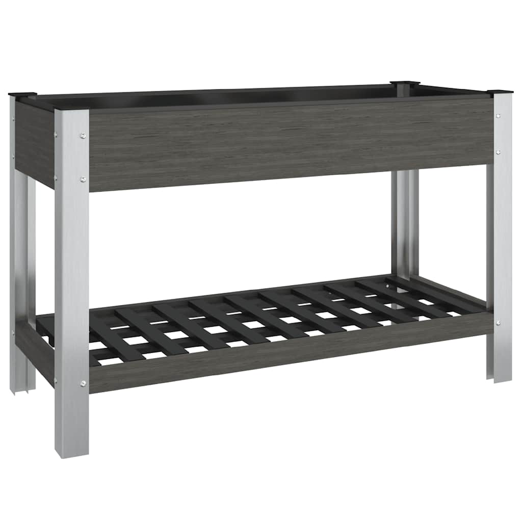 Plantenbak verhoogd met schap 120x50x75 cm HKC grijs is nu te koop bij PeponiXL, paradijselijk wonen!