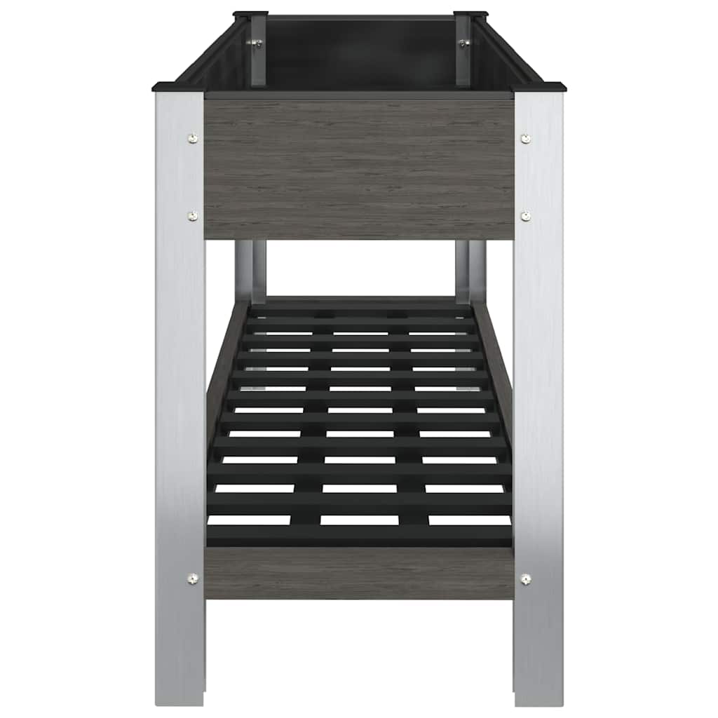 Plantenbak verhoogd met schap 120x50x75 cm HKC grijs is nu te koop bij PeponiXL, paradijselijk wonen!
