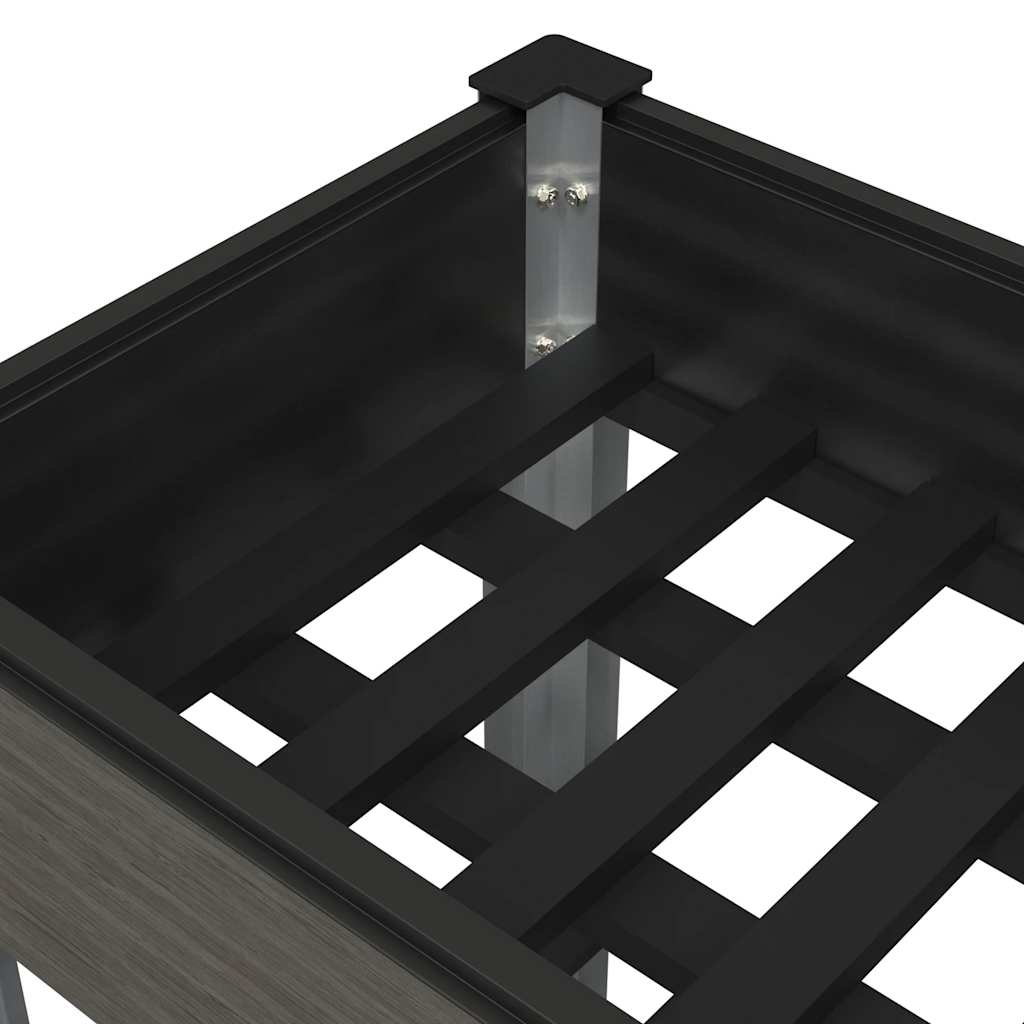 Plantenbak verhoogd met schap 120x50x75 cm HKC grijs is nu te koop bij PeponiXL, paradijselijk wonen!