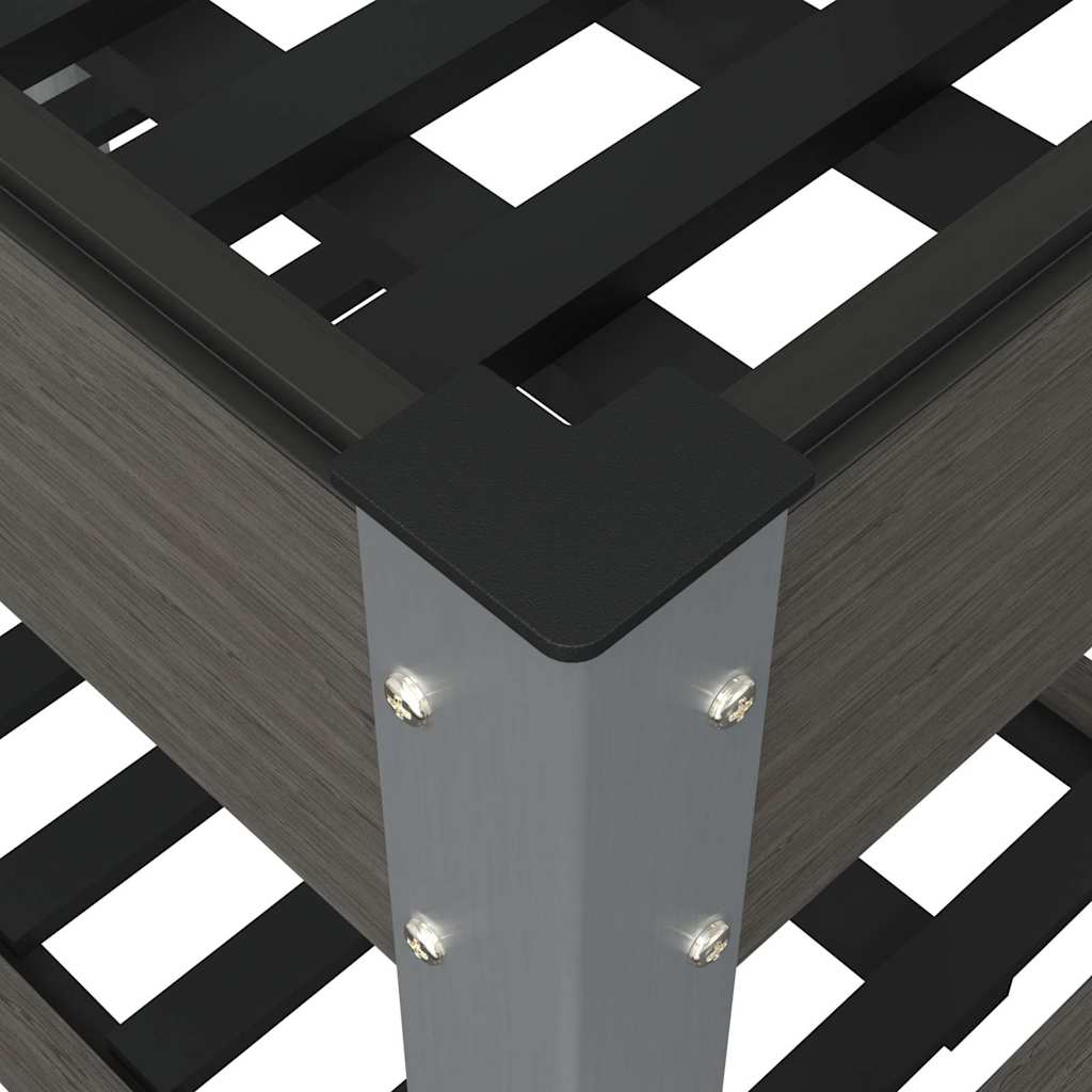 Plantenbak verhoogd met schap 120x50x75 cm HKC grijs is nu te koop bij PeponiXL, paradijselijk wonen!