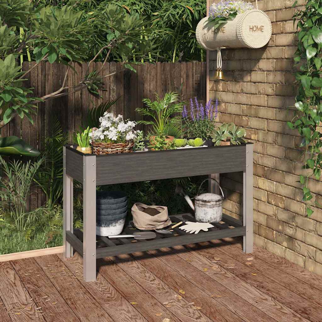 Plantenbak verhoogd met schap 120x50x75 cm HKC grijs is nu te koop bij PeponiXL, paradijselijk wonen!