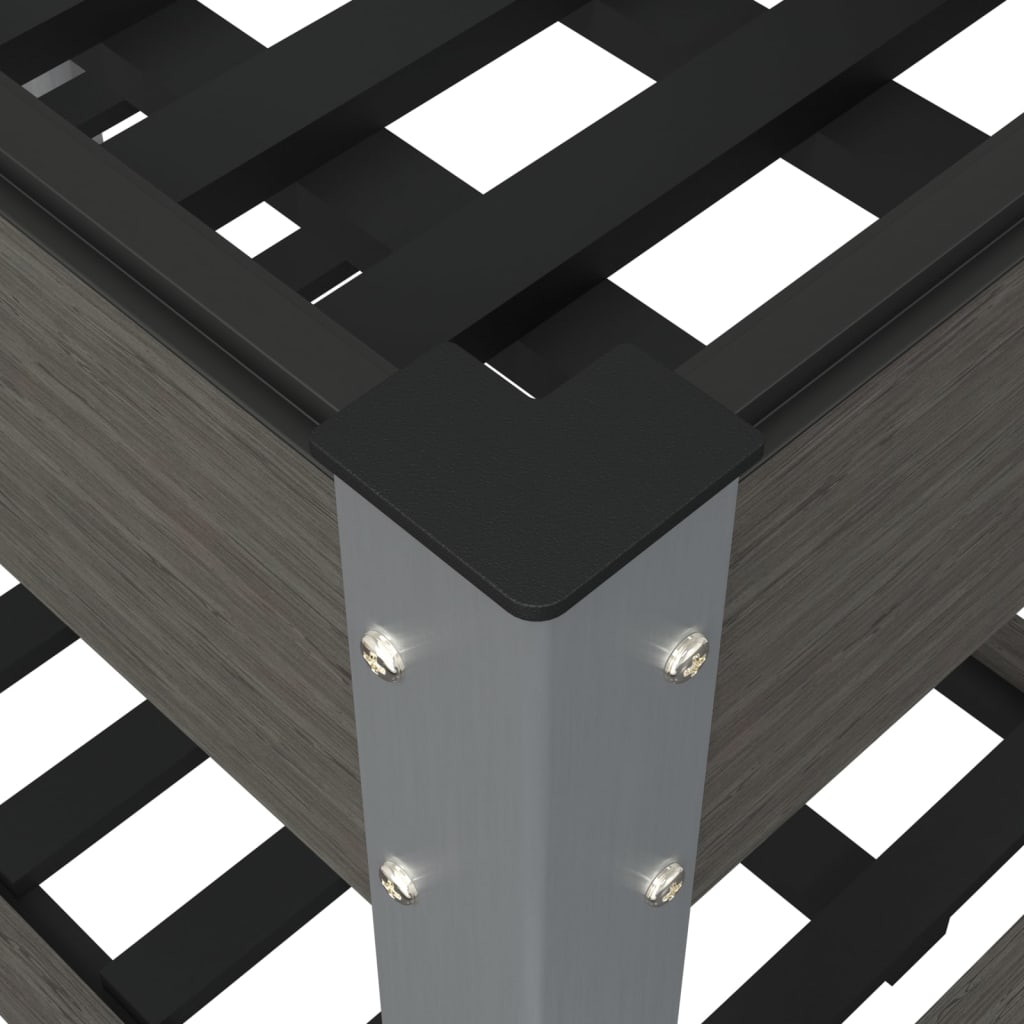 Plantenbak verhoogd met schap 175x50x75 cm HKC grijs is nu te koop bij PeponiXL, paradijselijk wonen!