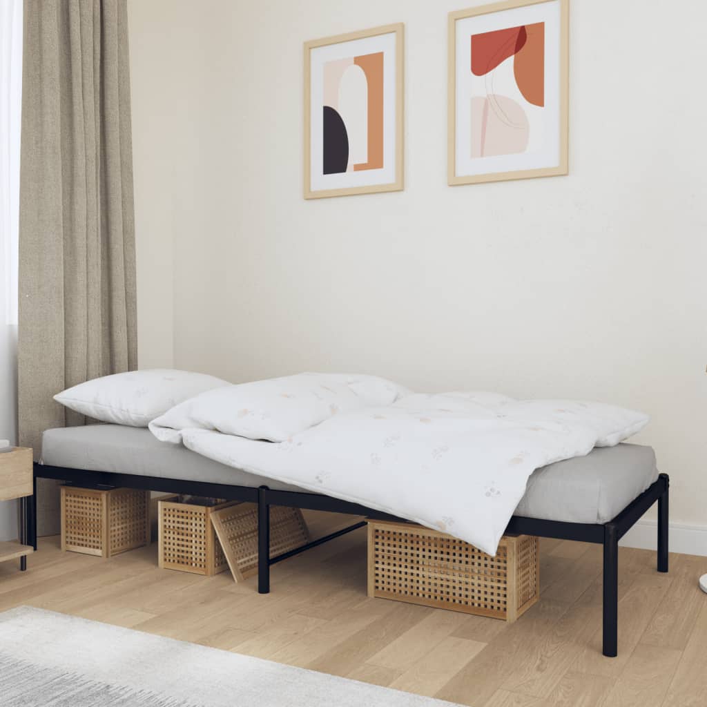 Bedframe metaal zwart 75 x 190 cm is nu te koop bij PeponiXL, paradijselijk wonen!
