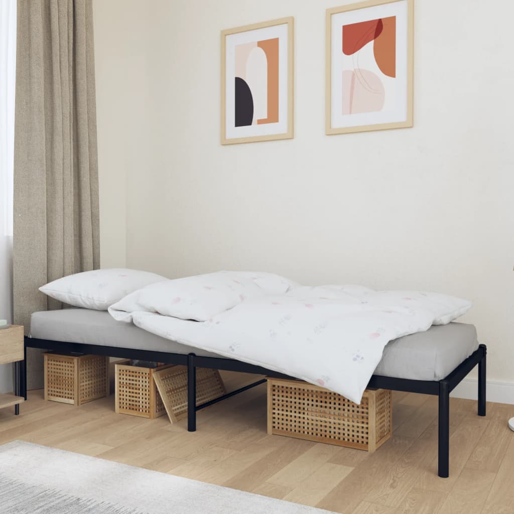Bedframe metaal zwart 80x200 cm is nu te koop bij PeponiXL, paradijselijk wonen!