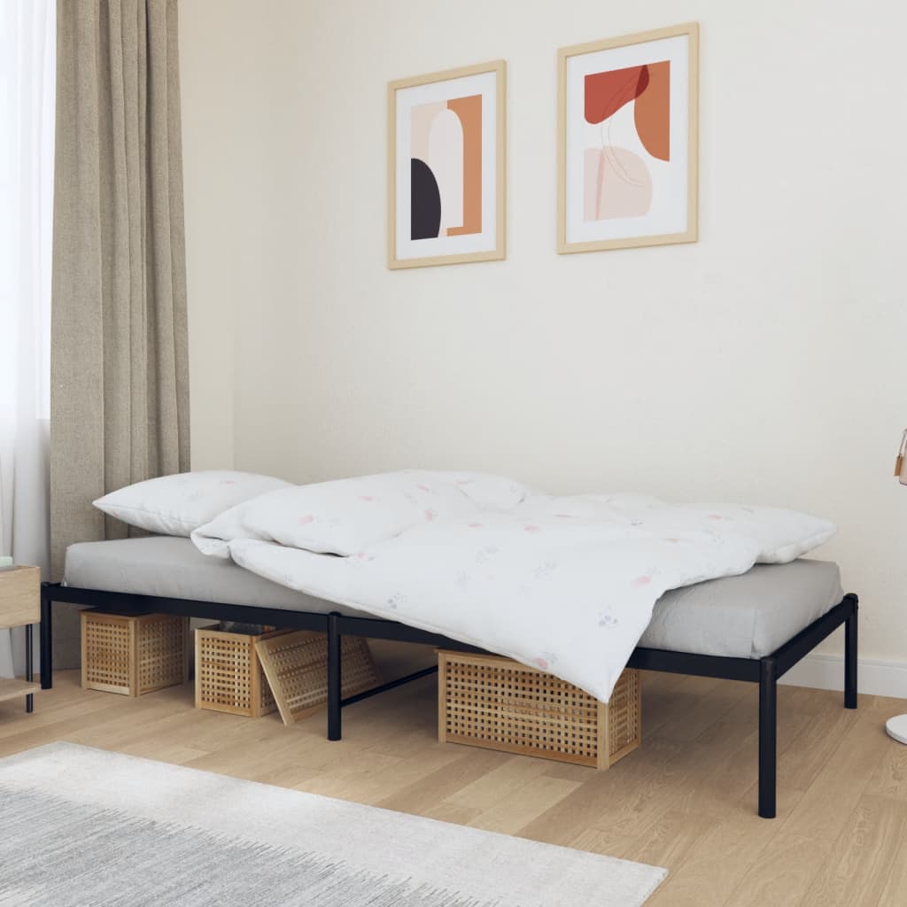 Bedframe metaal zwart 90x200 cm is nu te koop bij PeponiXL, paradijselijk wonen!