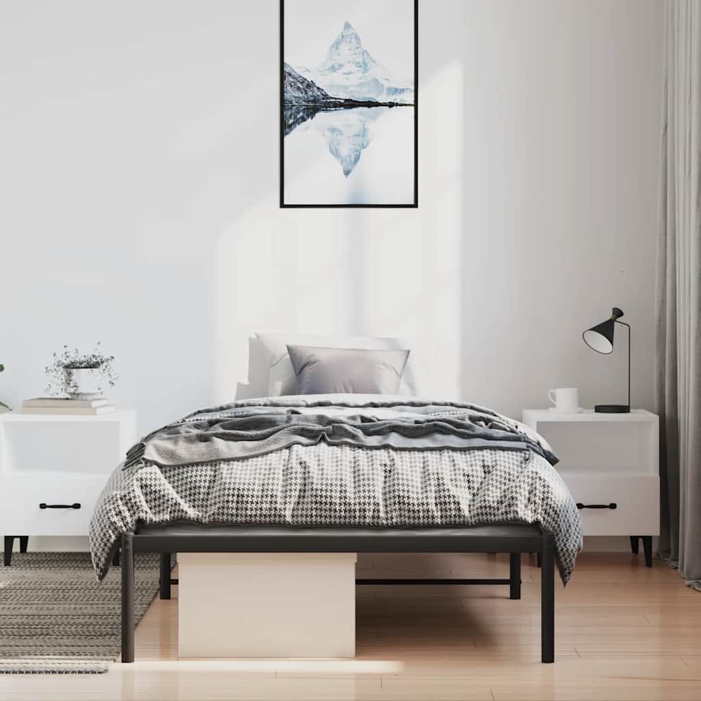 Bedframe metaal zwart 100x190 cm is nu te koop bij PeponiXL, paradijselijk wonen!