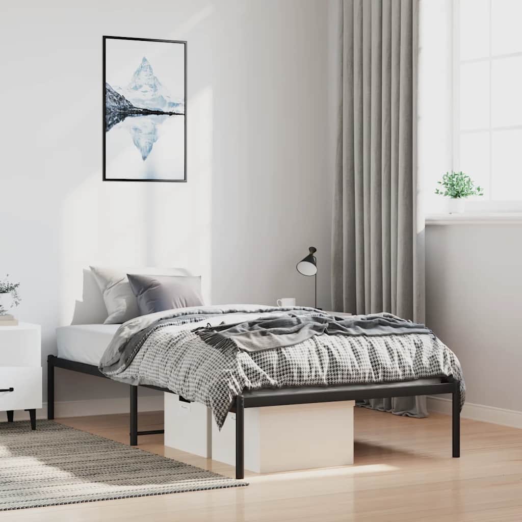 Bedframe metaal zwart 100x190 cm is nu te koop bij PeponiXL, paradijselijk wonen!