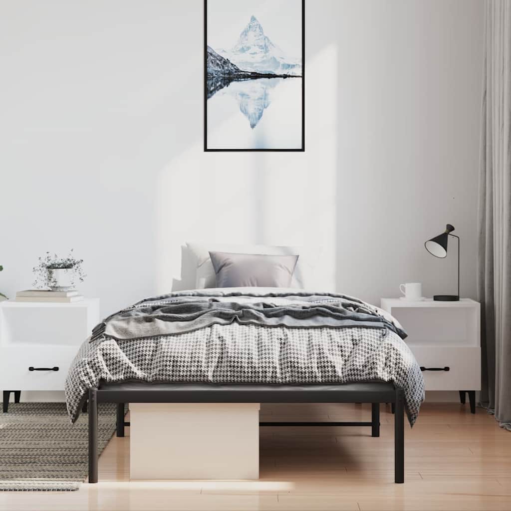 Bedframe metaal zwart 100x200 cm is nu te koop bij PeponiXL, paradijselijk wonen!