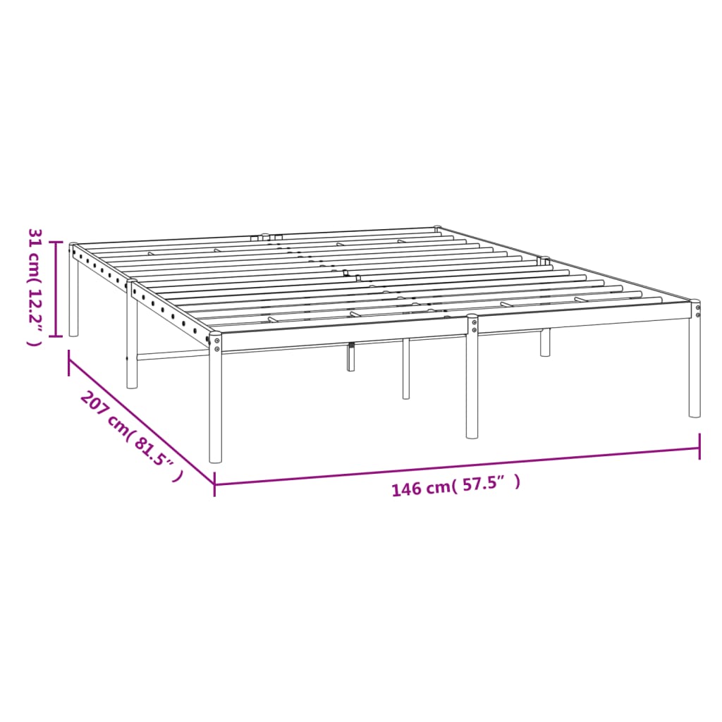 Bedframe metaal zwart 140x200 cm is nu te koop bij PeponiXL, paradijselijk wonen!