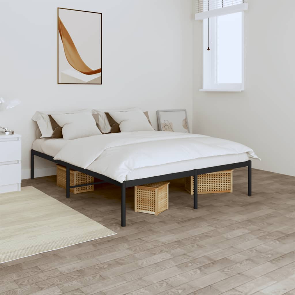 Bedframe metaal zwart 140x200 cm is nu te koop bij PeponiXL, paradijselijk wonen!