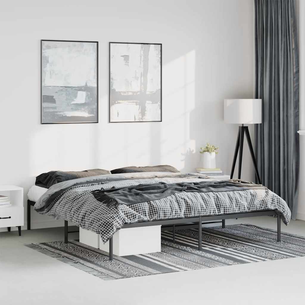 Bedframe metaal zwart 183x213 cm is nu te koop bij PeponiXL, paradijselijk wonen!