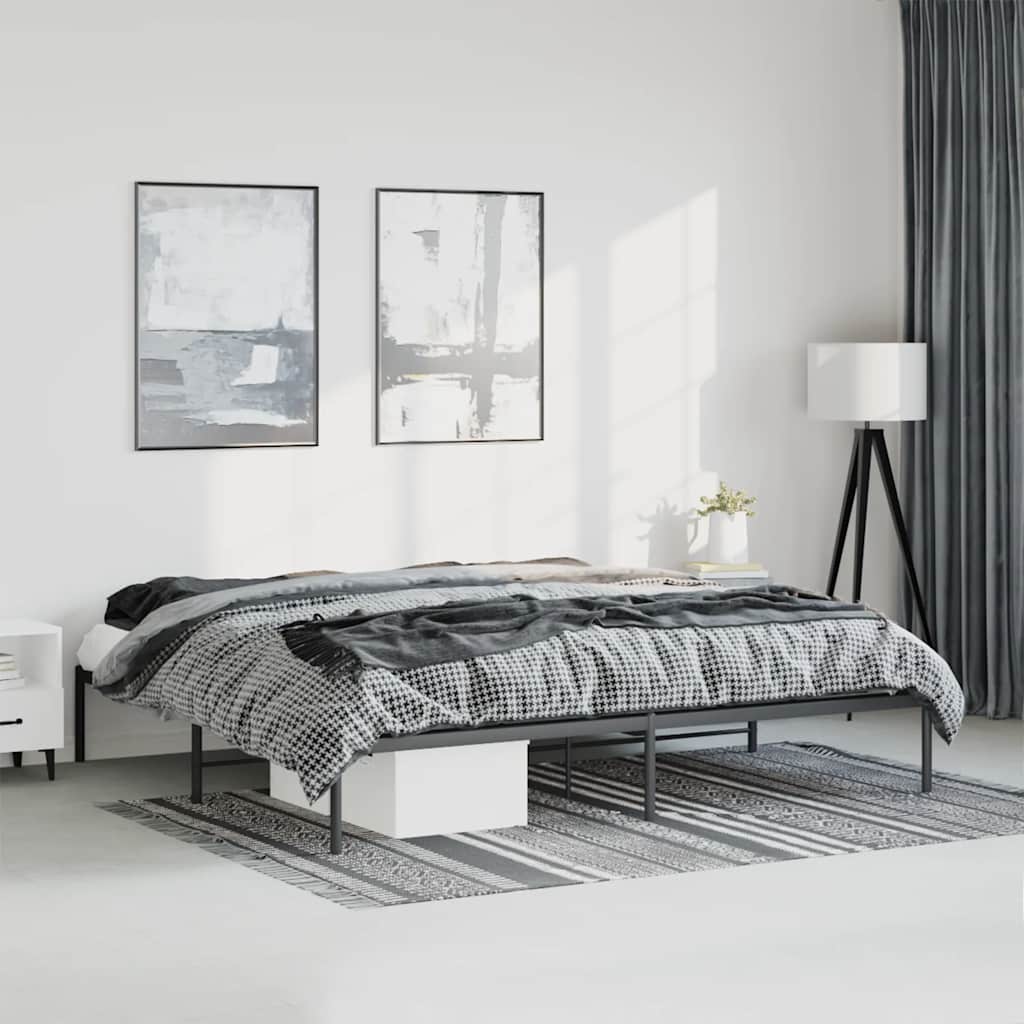 Bedframe metaal zwart 193x203 cm is nu te koop bij PeponiXL, paradijselijk wonen!