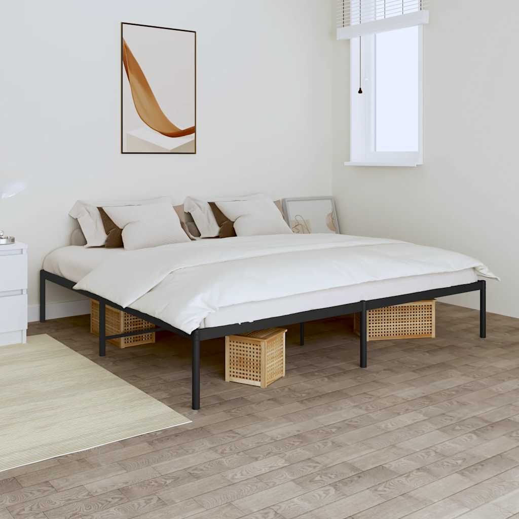 Bedframe metaal zwart 200x200 cm is nu te koop bij PeponiXL, paradijselijk wonen!