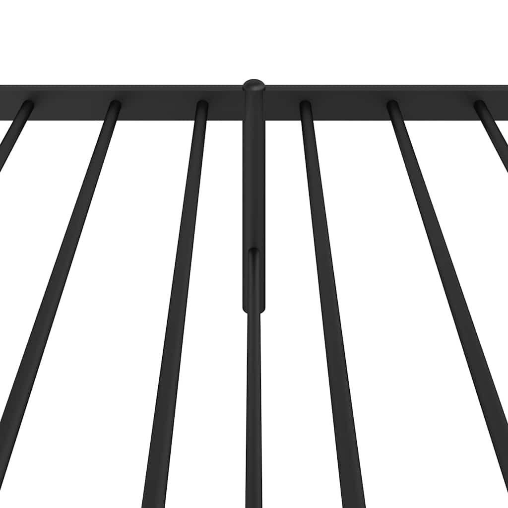 Bedframe met hoofdbord metaal zwart 80x200 cm is nu te koop bij PeponiXL, paradijselijk wonen!