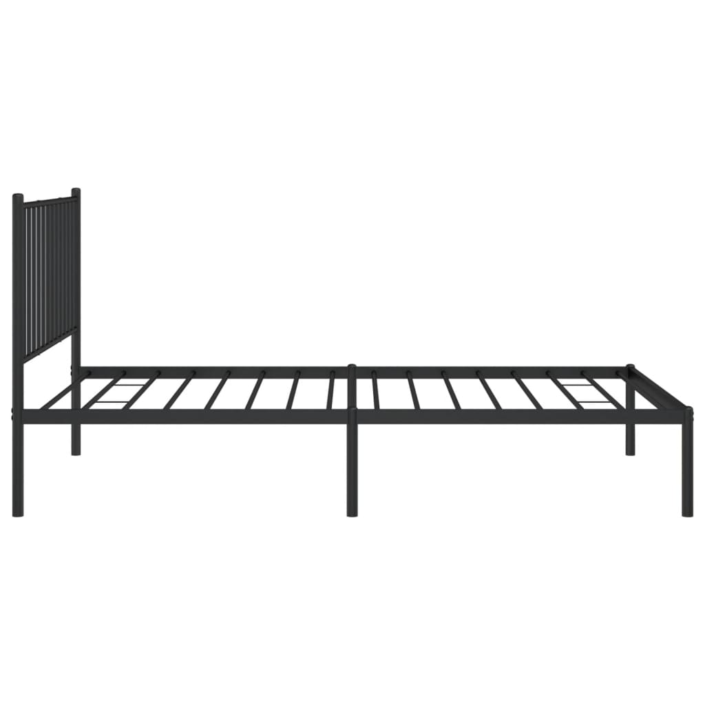 Bedframe met hoofdbord metaal zwart 100x190 cm is nu te koop bij PeponiXL, paradijselijk wonen!