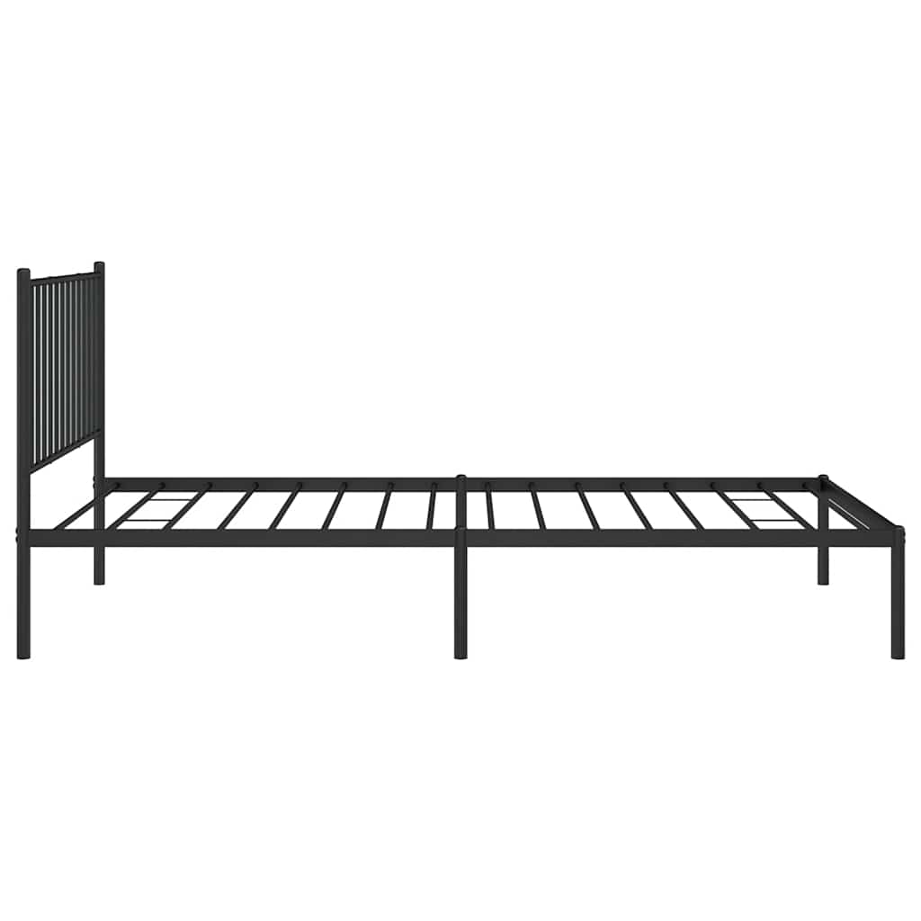 Bedframe met hoofdbord metaal zwart 100x200 cm is nu te koop bij PeponiXL, paradijselijk wonen!