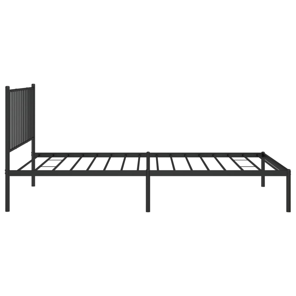 Bedframe met hoofdbord metaal zwart 107x203 cm is nu te koop bij PeponiXL, paradijselijk wonen!
