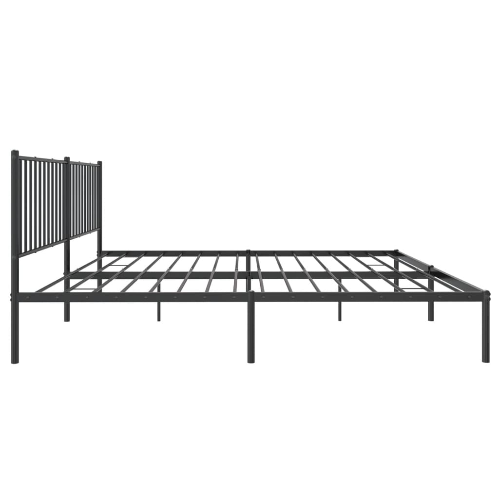 Bedframe met hoofdbord metaal zwart 180x200 cm is nu te koop bij PeponiXL, paradijselijk wonen!