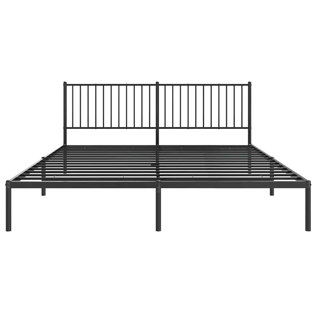 Bedframe met hoofdbord metaal zwart 183x213 cm is nu te koop bij PeponiXL, paradijselijk wonen!