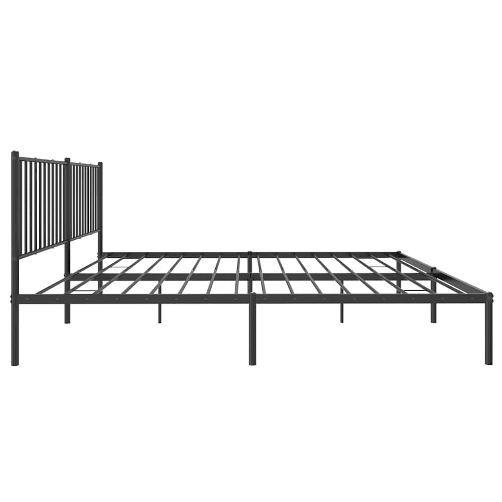 Bedframe met hoofdbord metaal zwart 183x213 cm is nu te koop bij PeponiXL, paradijselijk wonen!