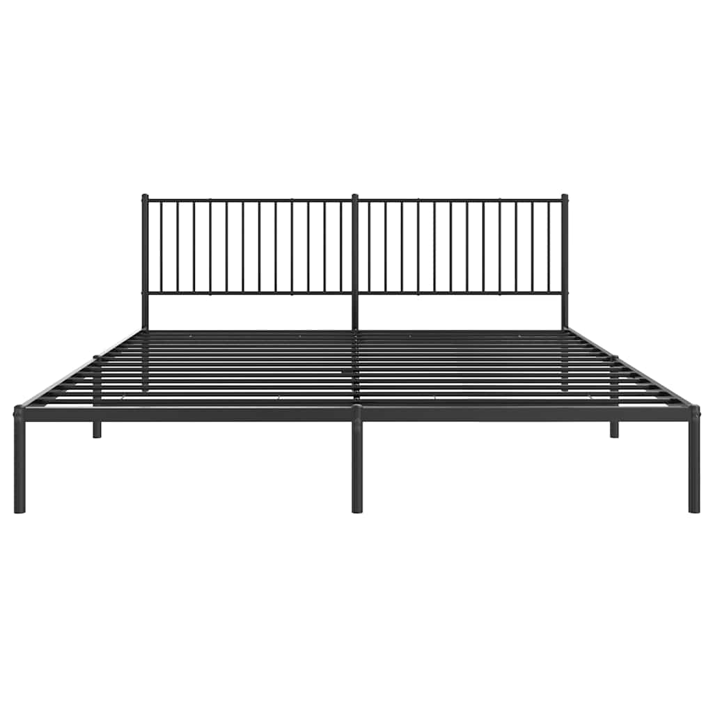 Bedframe met hoofdbord metaal zwart 193x203 cm is nu te koop bij PeponiXL, paradijselijk wonen!