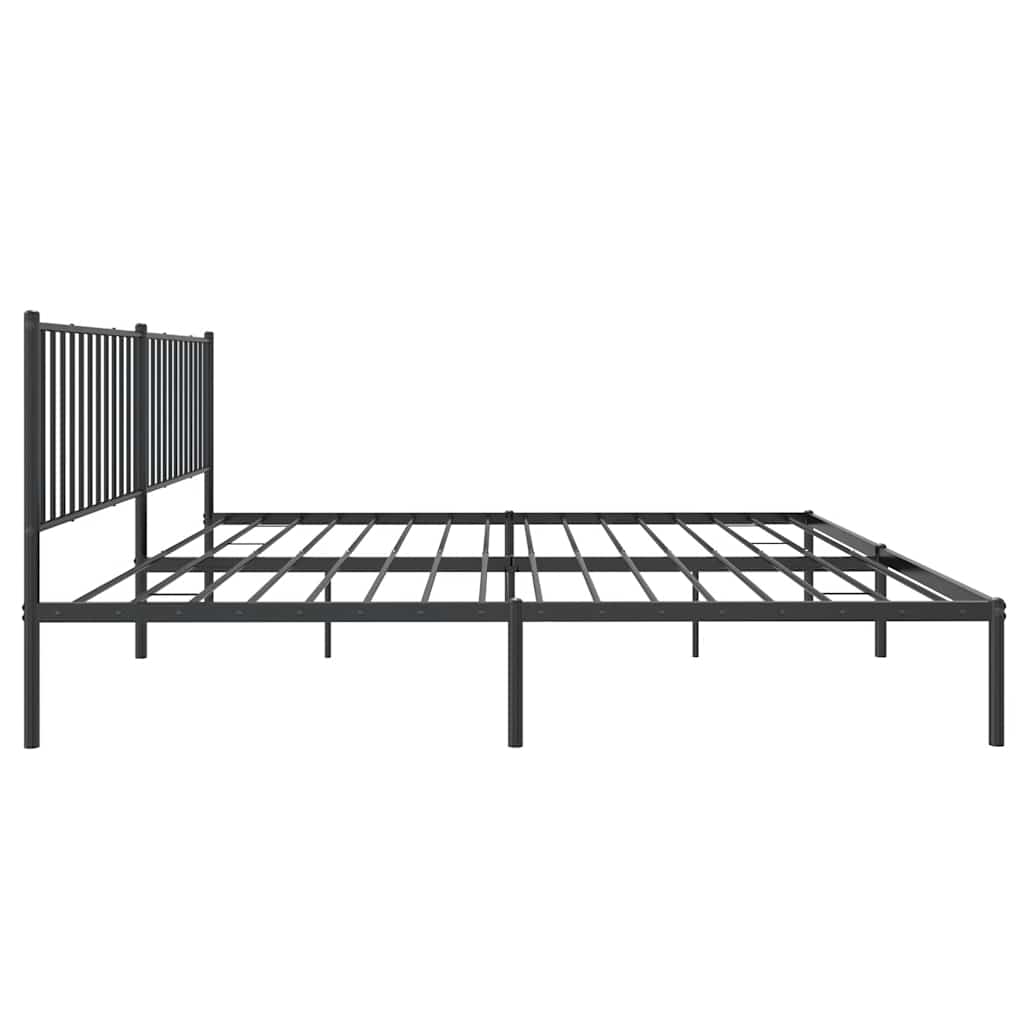 Bedframe met hoofdbord metaal zwart 193x203 cm is nu te koop bij PeponiXL, paradijselijk wonen!