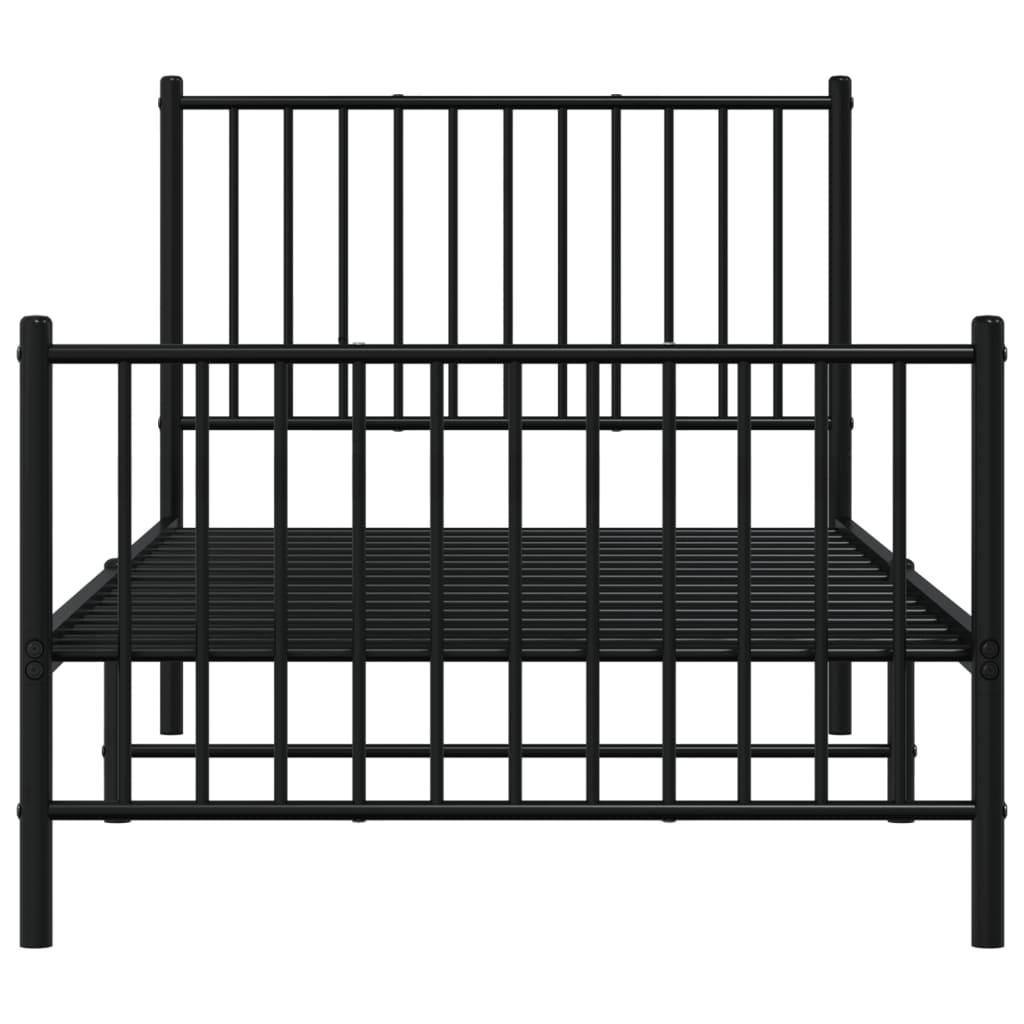 Bedframe met hoofd- en voeteneinde metaal zwart 90x190 cm is nu te koop bij PeponiXL, paradijselijk wonen!