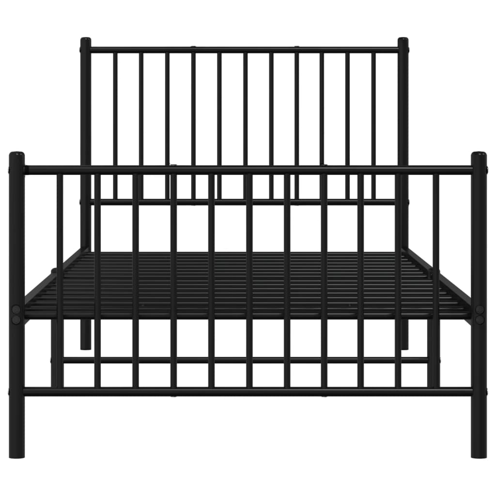 Bedframe met hoofd- en voeteneinde metaal zwart 90x200 cm is nu te koop bij PeponiXL, paradijselijk wonen!