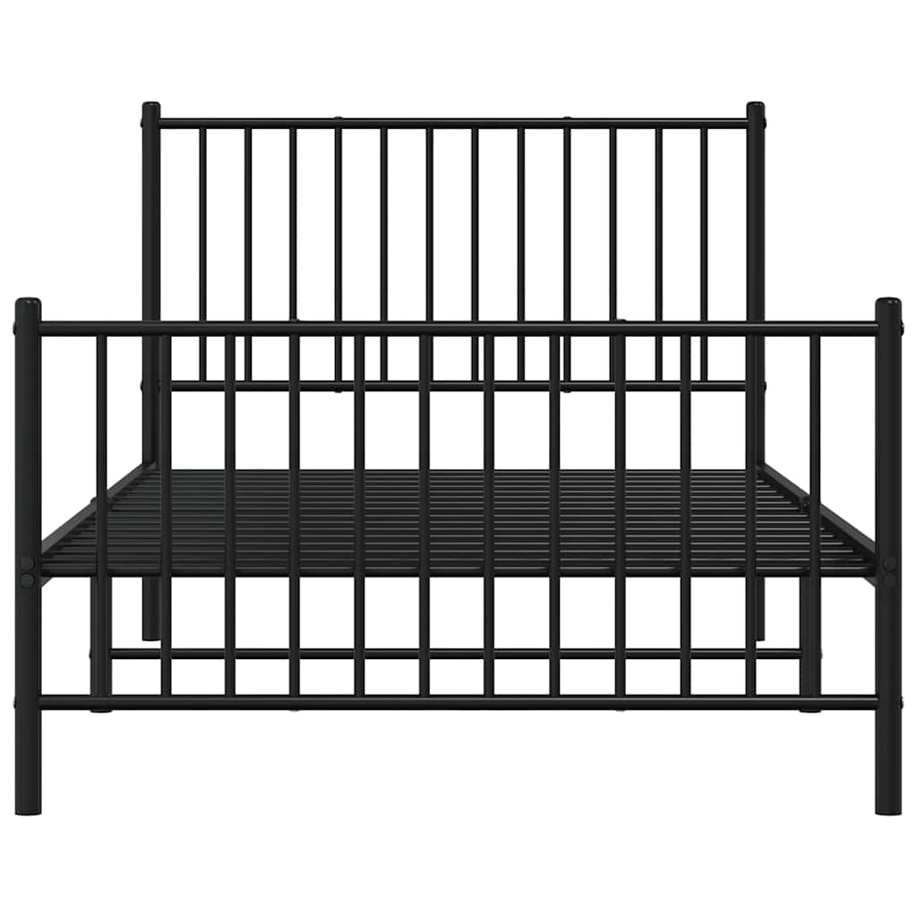 Bedframe met hoofd- en voeteneinde metaal zwart 100x190 cm is nu te koop bij PeponiXL, paradijselijk wonen!