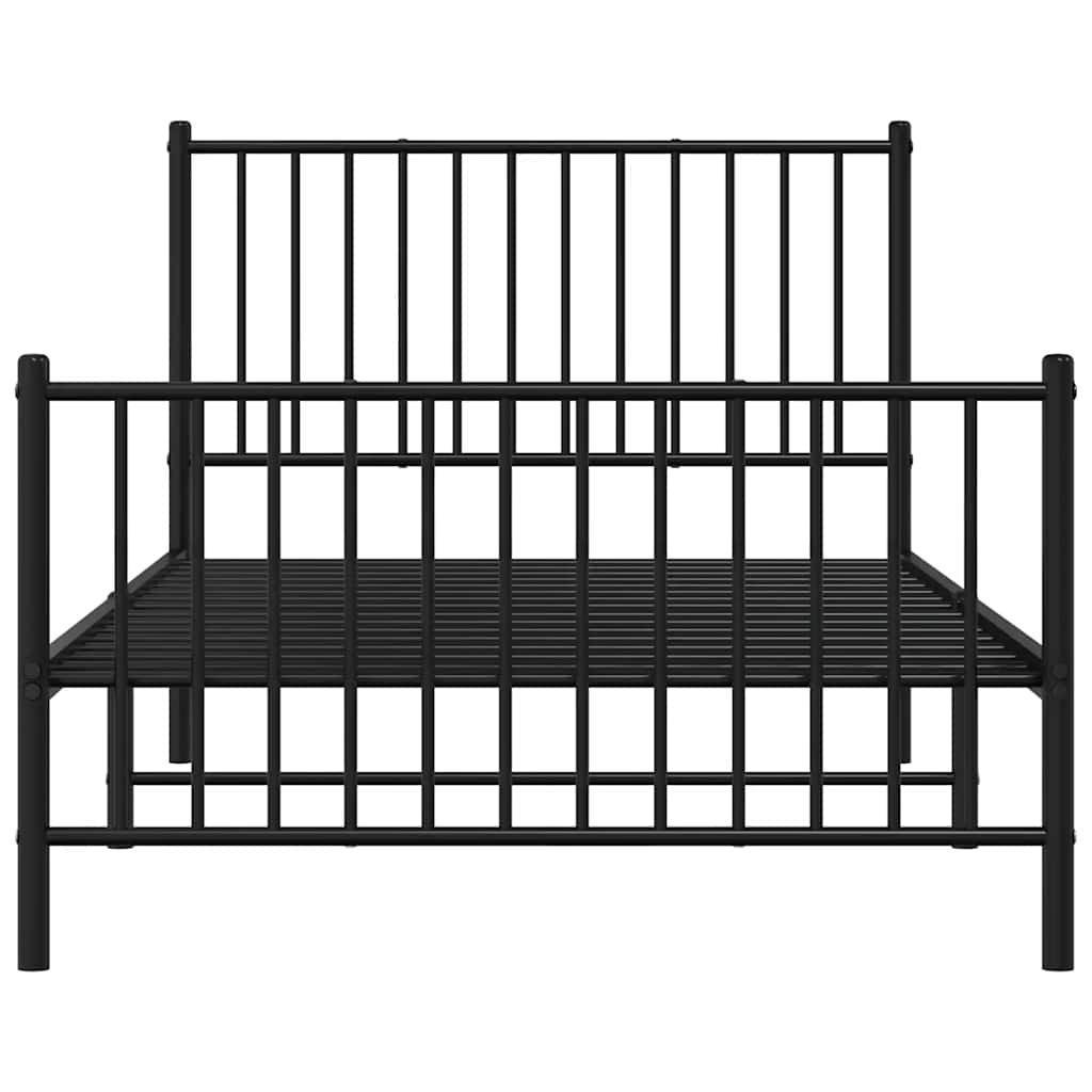Bedframe met hoofd- en voeteneinde metaal zwart 100x190 cm is nu te koop bij PeponiXL, paradijselijk wonen!