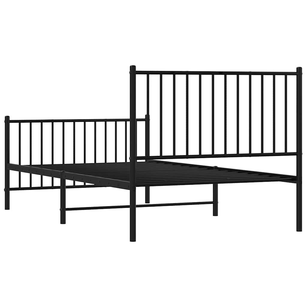 Bedframe met hoofd- en voeteneinde metaal zwart 100x190 cm is nu te koop bij PeponiXL, paradijselijk wonen!