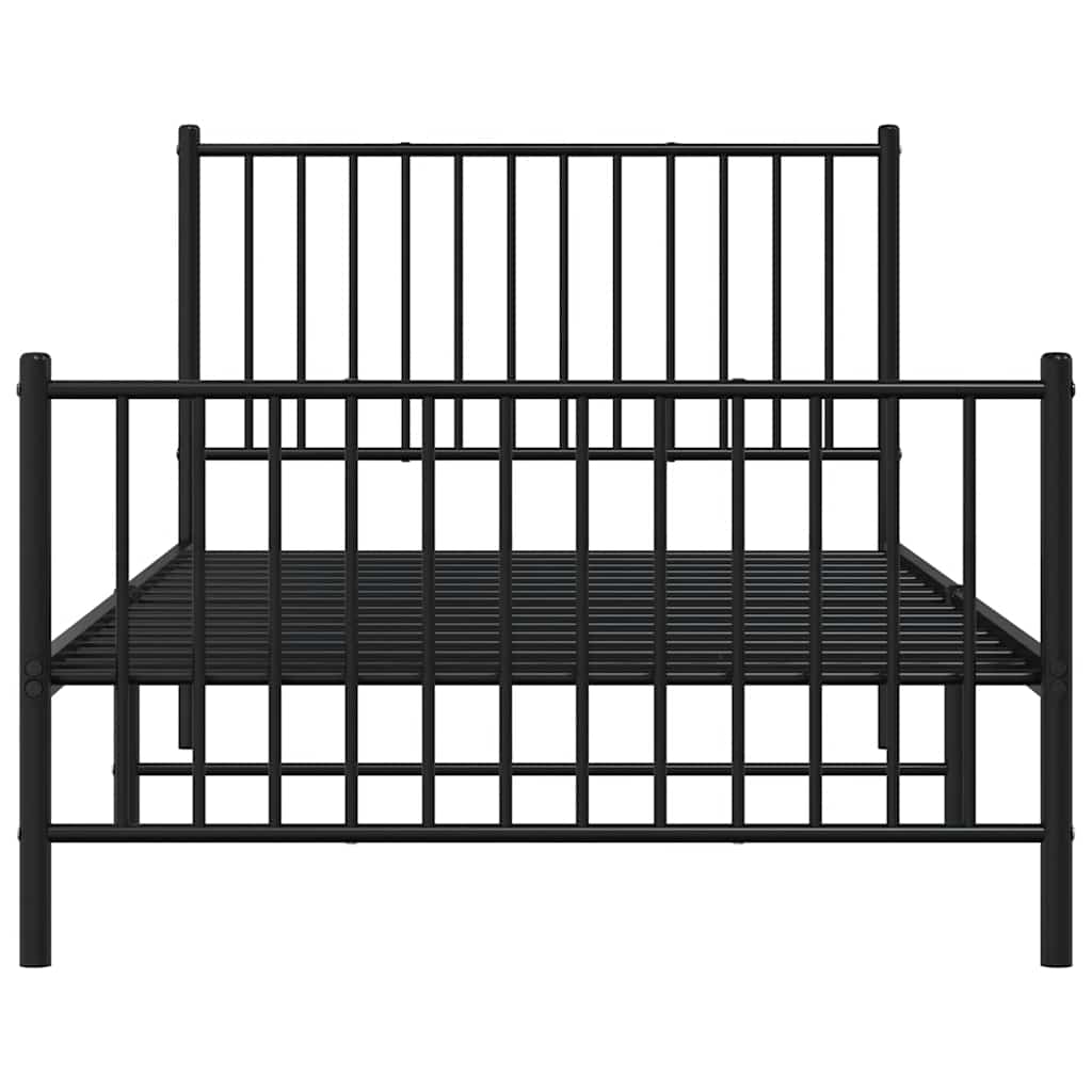Bedframe met hoofd- en voeteneinde metaal zwart 100x200 cm is nu te koop bij PeponiXL, paradijselijk wonen!