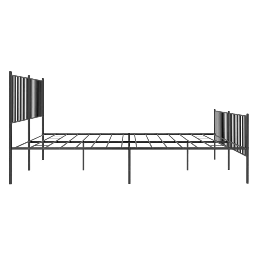Bedframe met hoofd- en voeteneinde metaal zwart 183x213 cm is nu te koop bij PeponiXL, paradijselijk wonen!