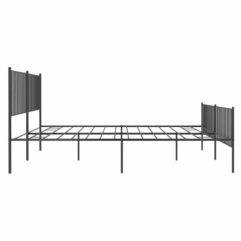 Bedframe met hoofd- en voeteneinde metaal zwart 193x203 cm is nu te koop bij PeponiXL, paradijselijk wonen!