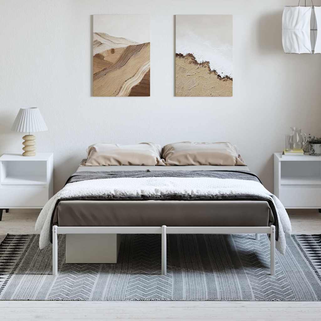 Bedframe metaal wit 135x190 cm is nu te koop bij PeponiXL, paradijselijk wonen!