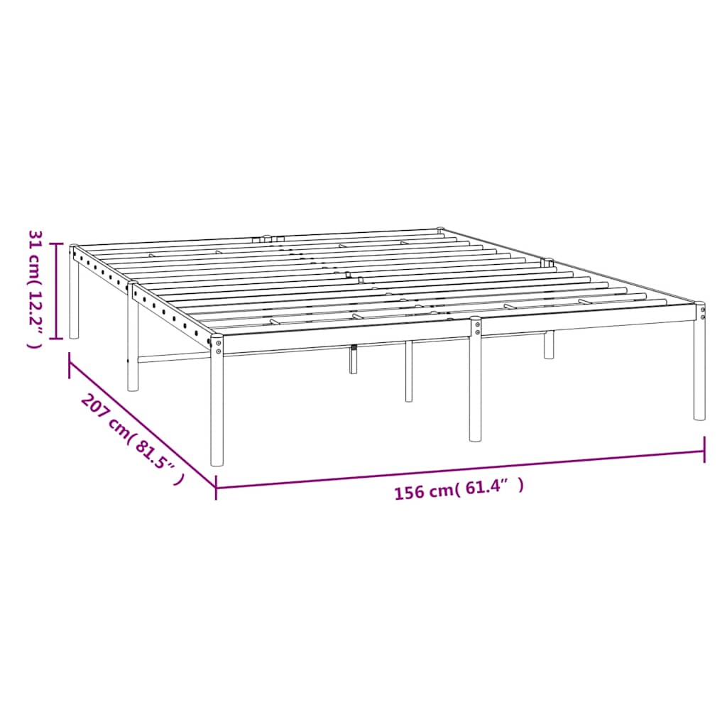 Bedframe metaal wit 150x200 cm is nu te koop bij PeponiXL, paradijselijk wonen!
