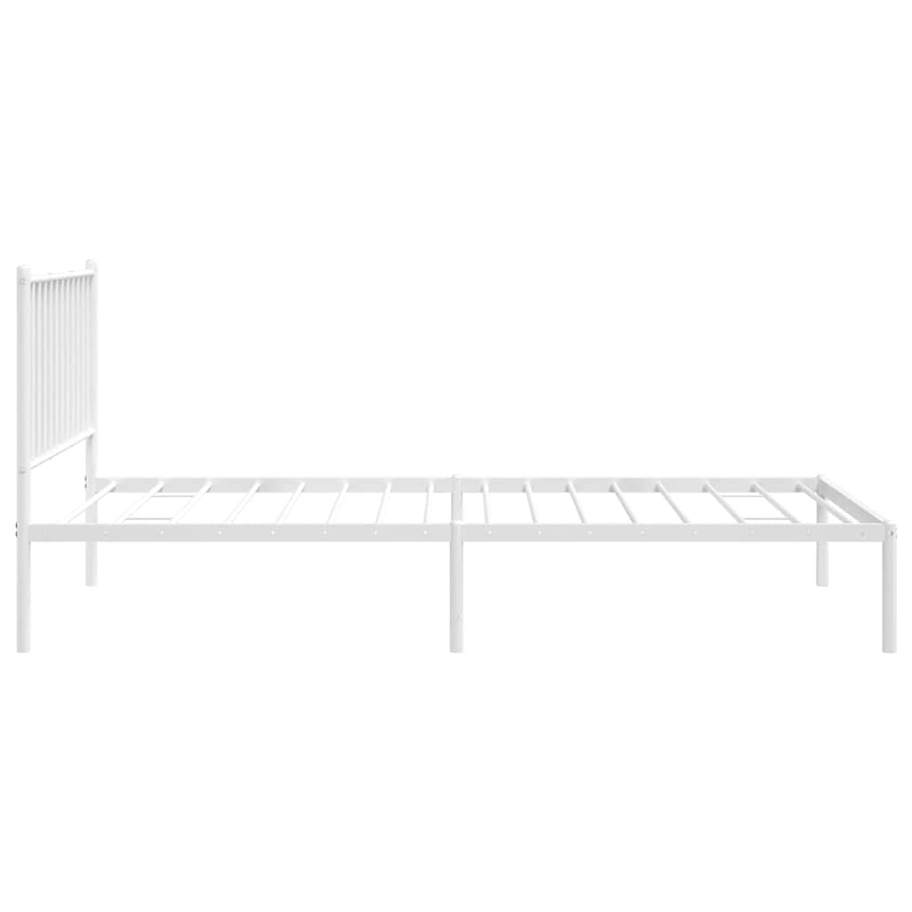 Bedframe met hoofdbord metaal wit 90x200 cm is nu te koop bij PeponiXL, paradijselijk wonen!