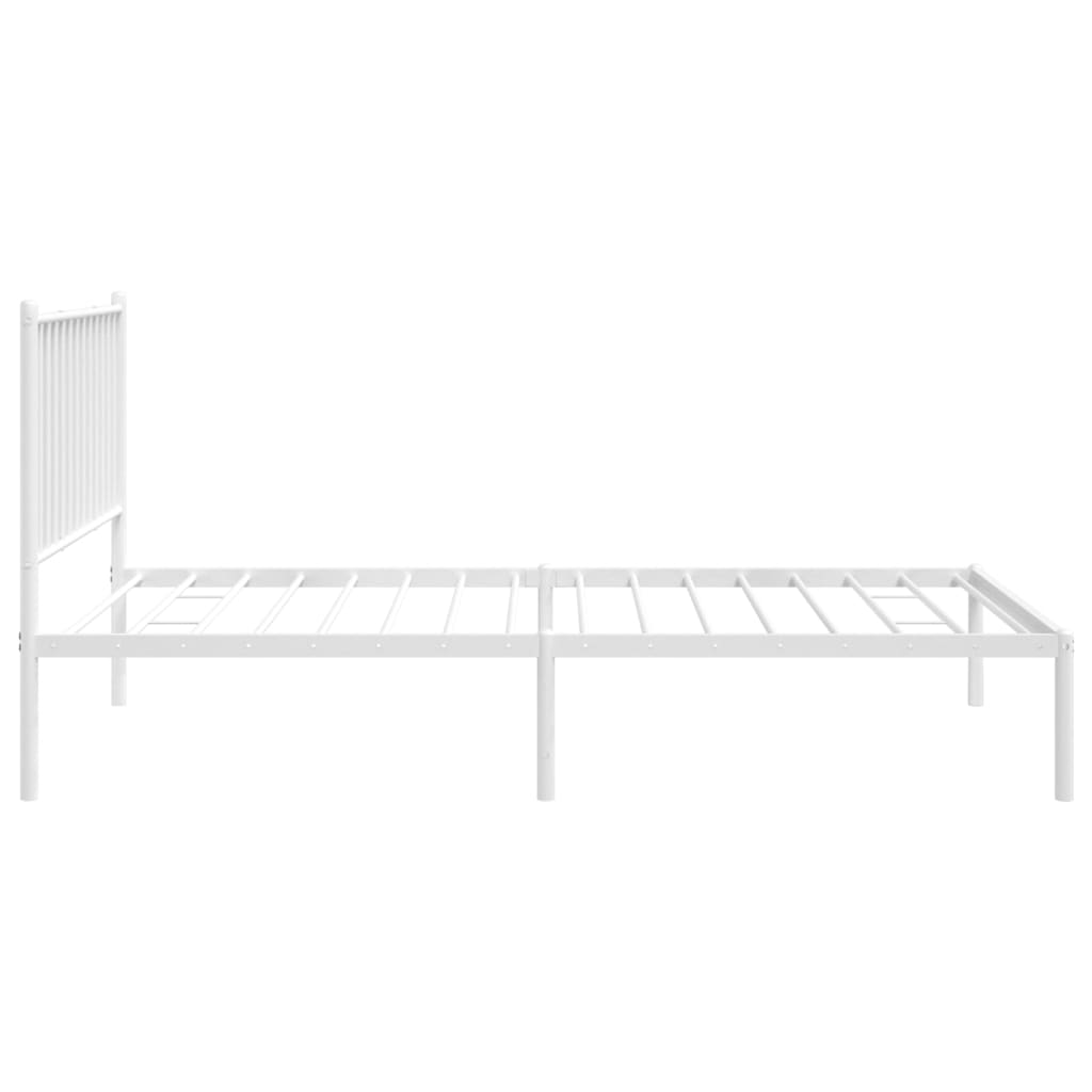 Bedframe met hoofdbord metaal wit 100x190 cm is nu te koop bij PeponiXL, paradijselijk wonen!