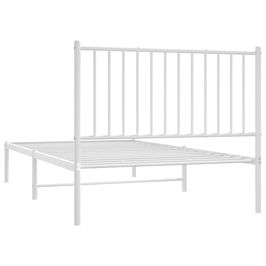 Bedframe met hoofdbord metaal wit 100x190 cm is nu te koop bij PeponiXL, paradijselijk wonen!