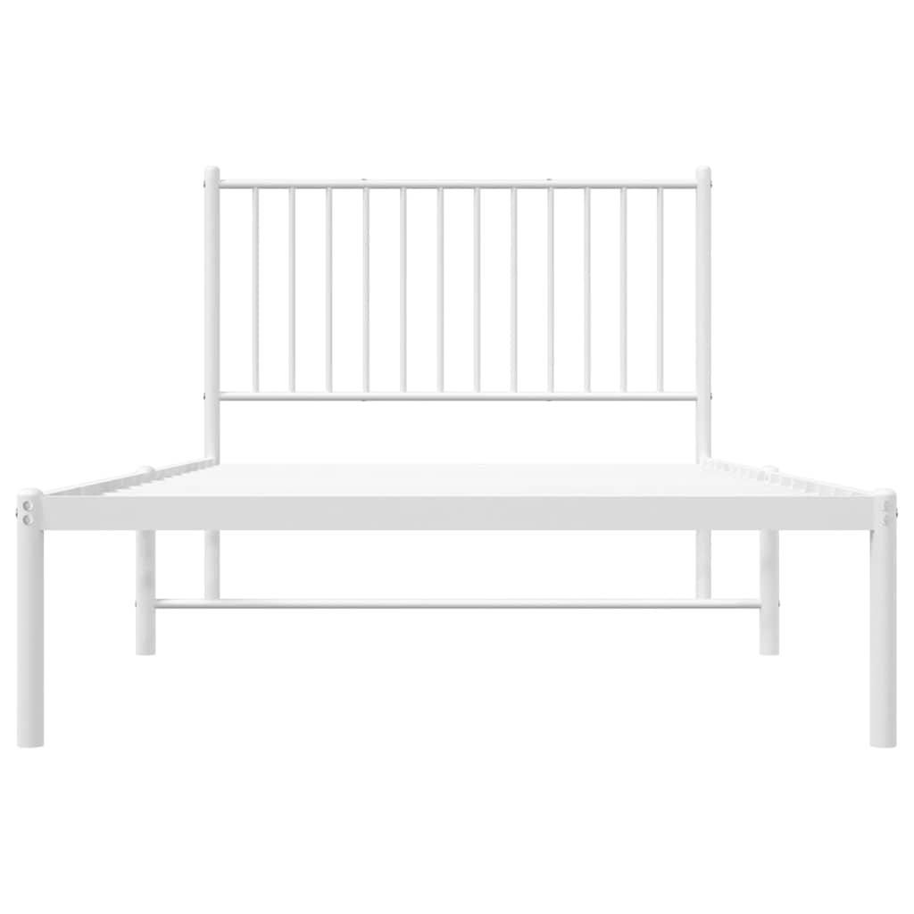 Bedframe met hoofdbord metaal wit 100x200 cm is nu te koop bij PeponiXL, paradijselijk wonen!