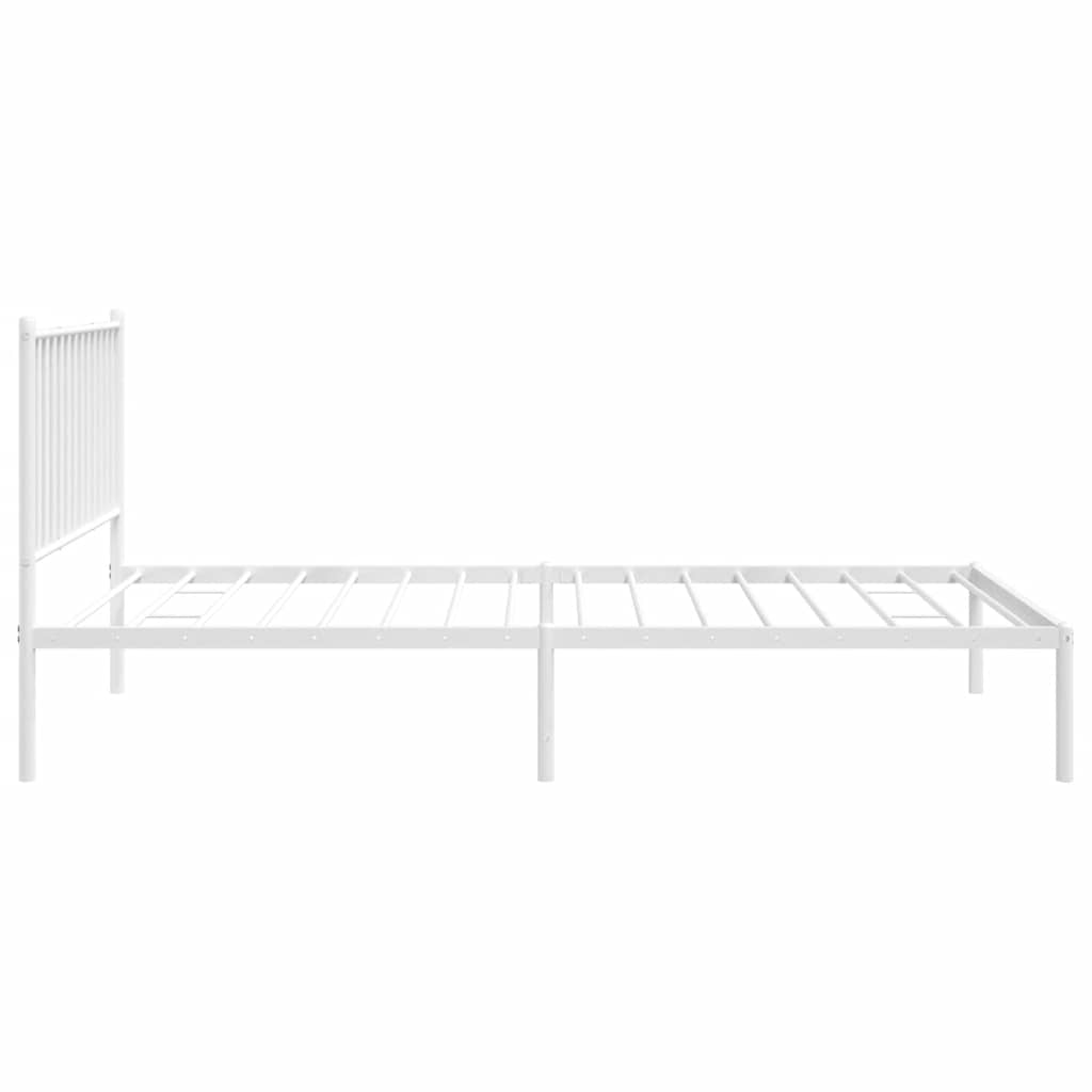 Bedframe met hoofdbord metaal wit 100x200 cm is nu te koop bij PeponiXL, paradijselijk wonen!