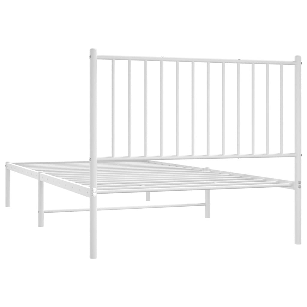 Bedframe met hoofdbord metaal wit 100x200 cm is nu te koop bij PeponiXL, paradijselijk wonen!