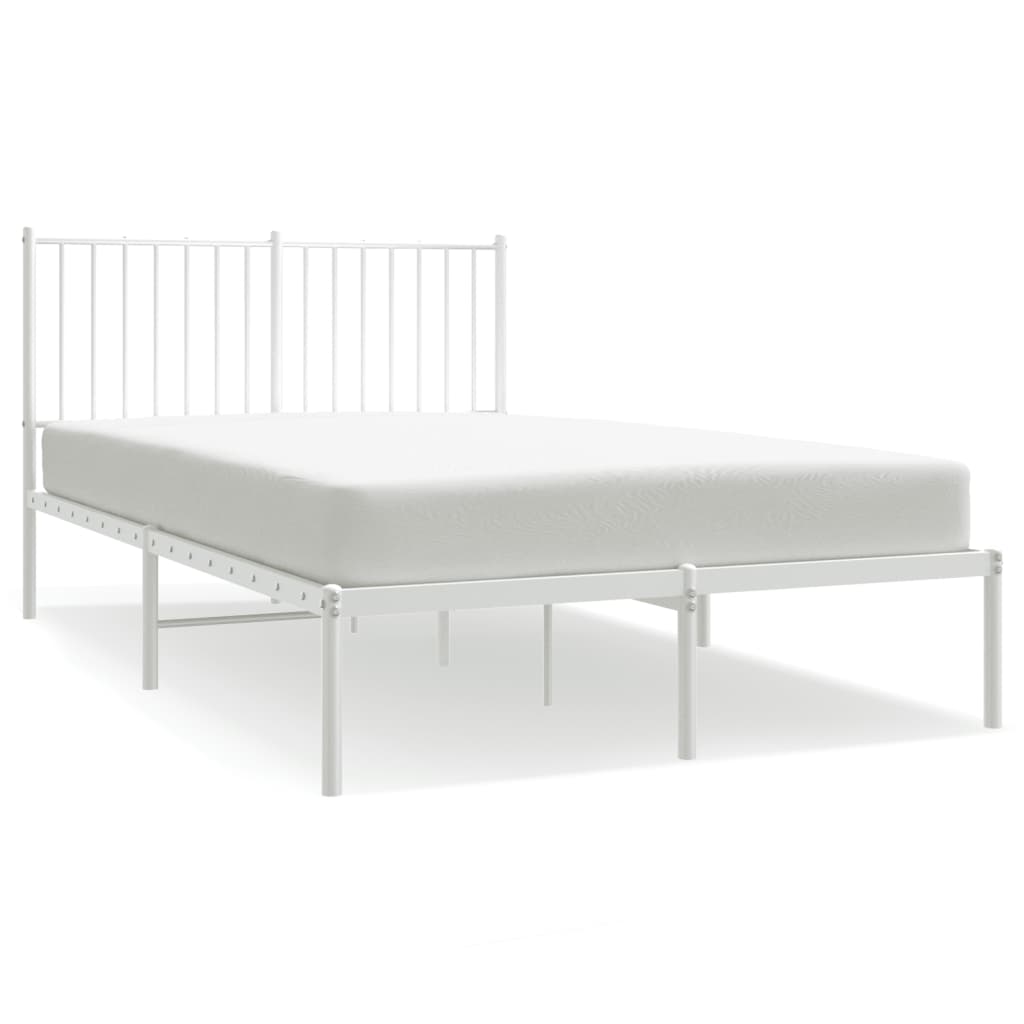 Bedframe met hoofdbord metaal wit 120x190 cm is nu te koop bij PeponiXL, paradijselijk wonen!