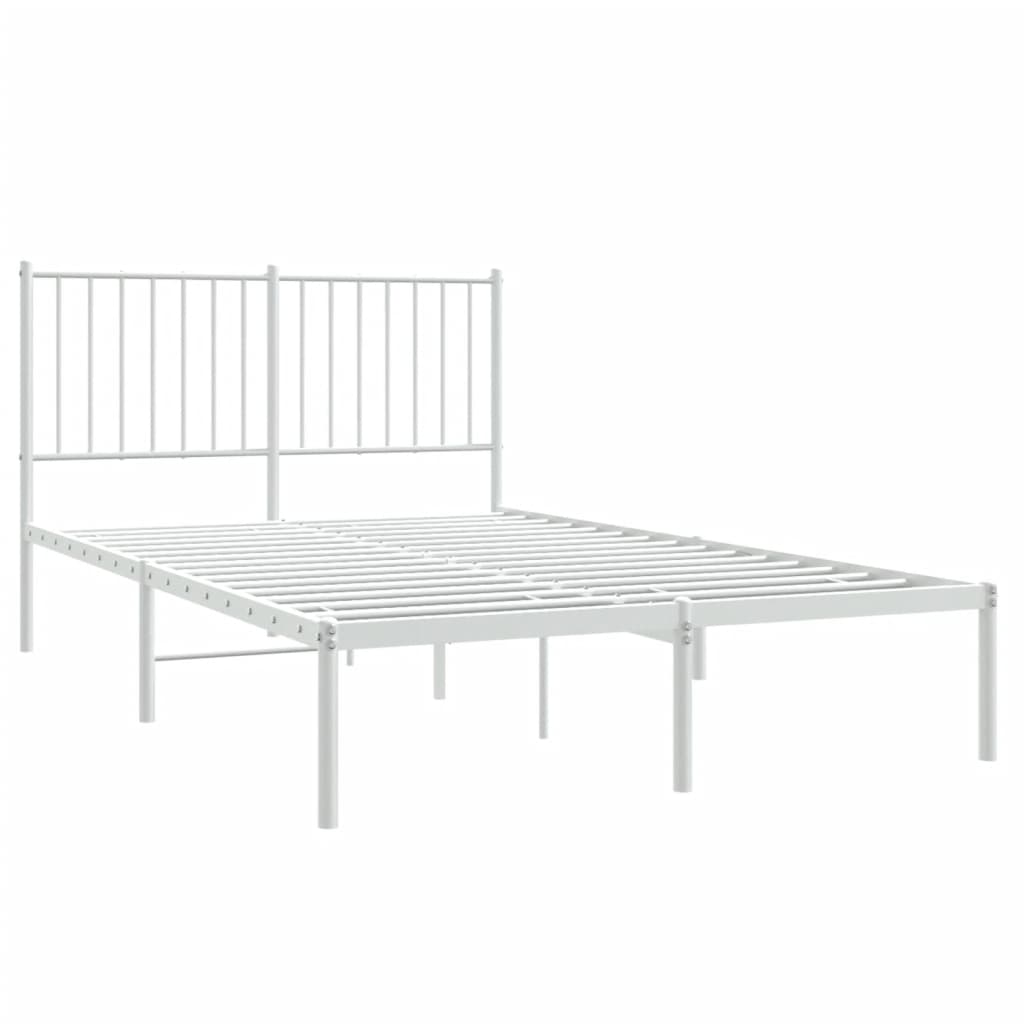 Bedframe met hoofdbord metaal wit 120x190 cm is nu te koop bij PeponiXL, paradijselijk wonen!