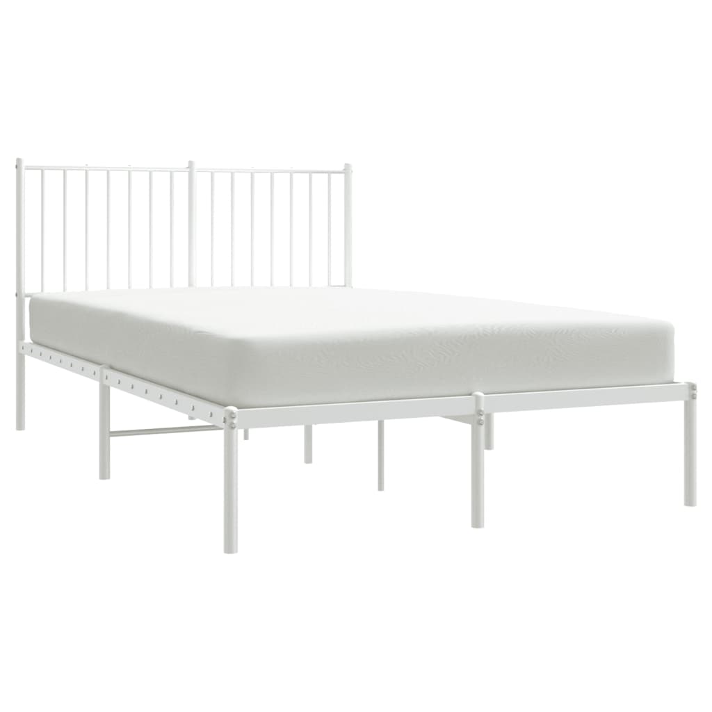 Bedframe met hoofdbord metaal wit 120x190 cm is nu te koop bij PeponiXL, paradijselijk wonen!